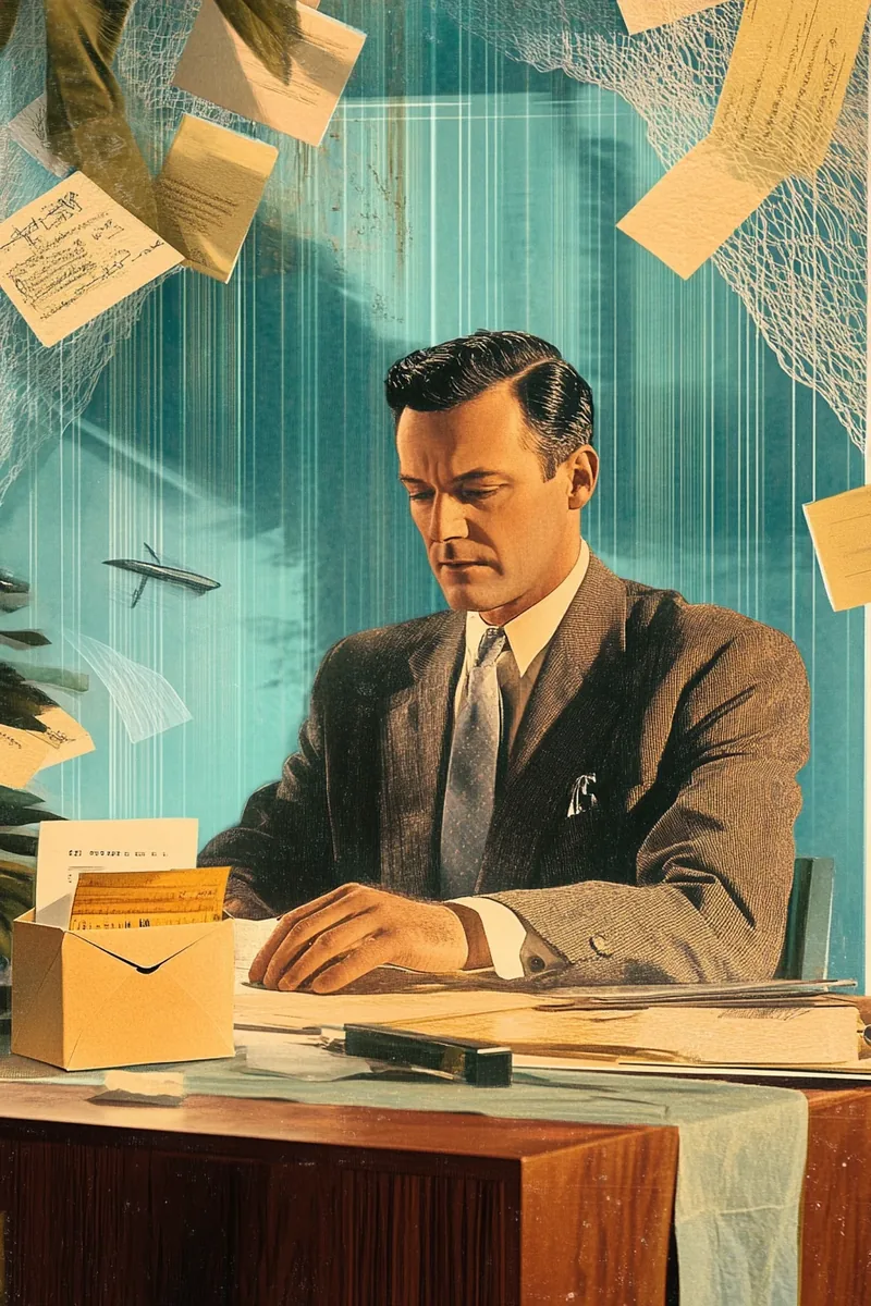 Relieved American man at desk reviewing emergency fund