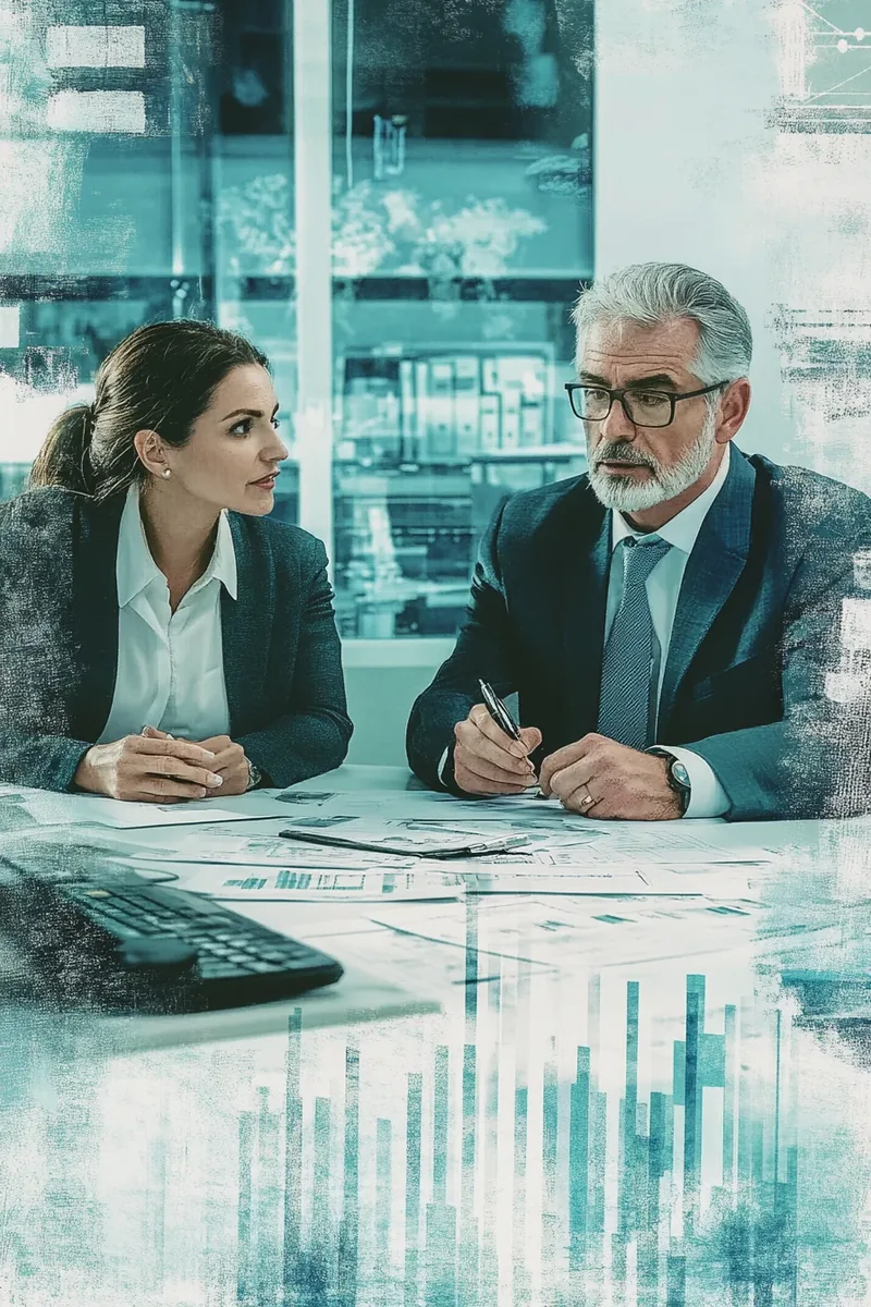 American couple meeting with financial advisor to review debt consolidation plan