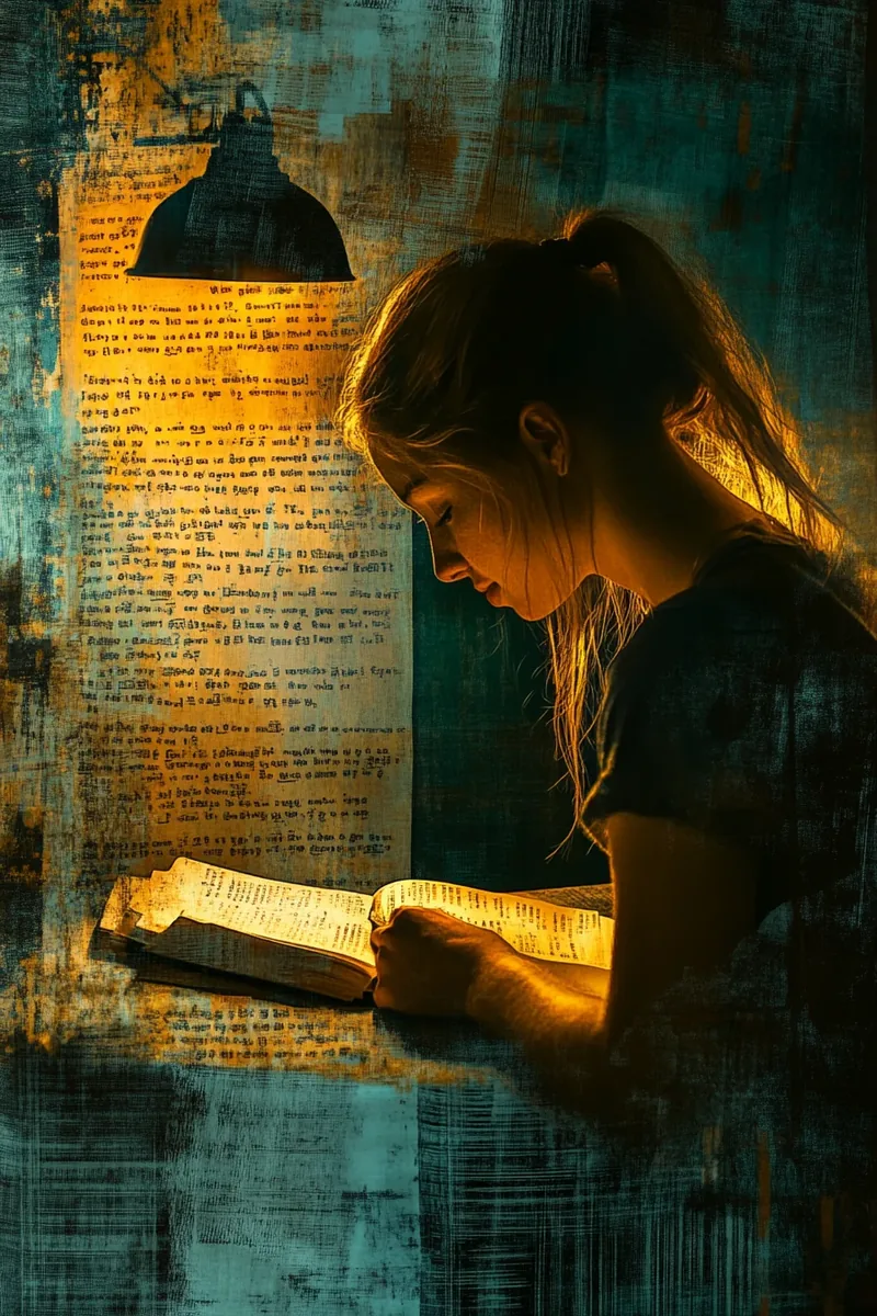 American student studying under lamp with books and laptop — education loan from security finance