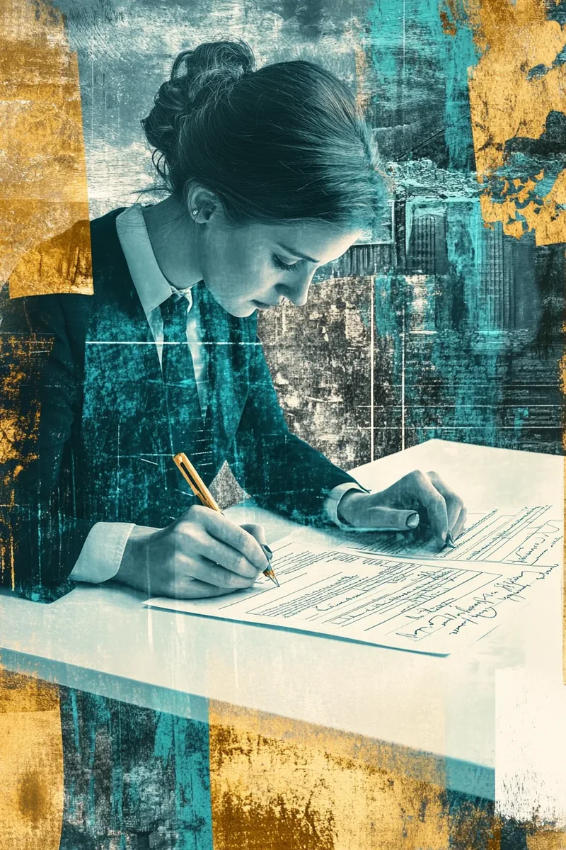 American woman signing personal loan agreement document